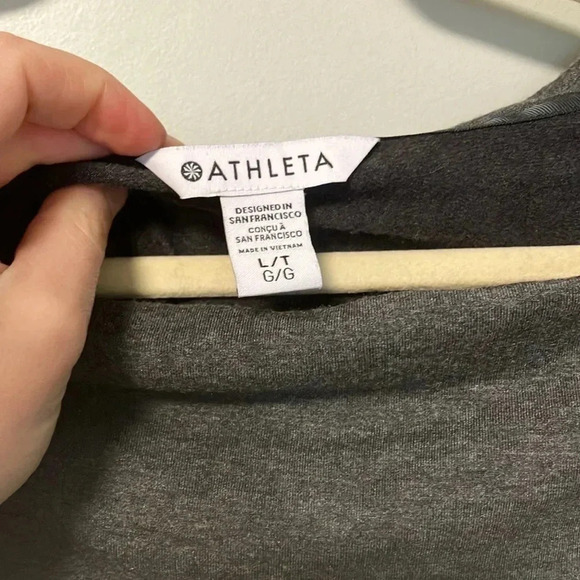 Athleta Grey faux  wrap hooded sweater - Picture 2 of 5